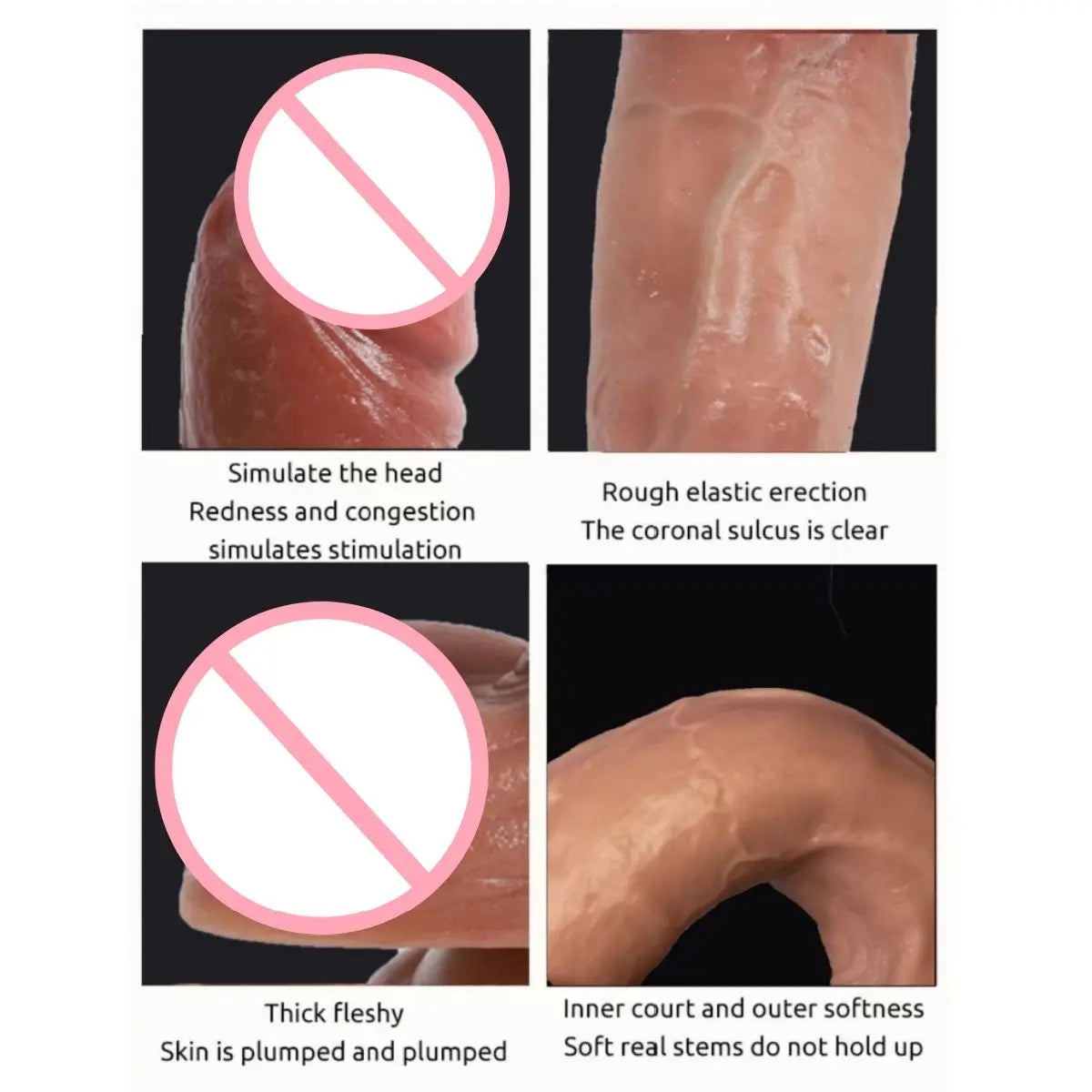 Single piece Realistic silicone Dildos Small/Large size Dildos - with real skin texture, G-spot stimulator and vaginal massager,