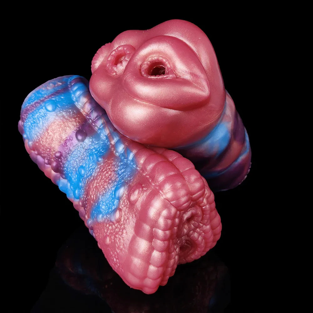 HMYAD Men Masturbator Silicone Sex Toy For Adult 18+ Anal Vaginal Dual Channel Penis Stimulator Massager Pussy Fetish