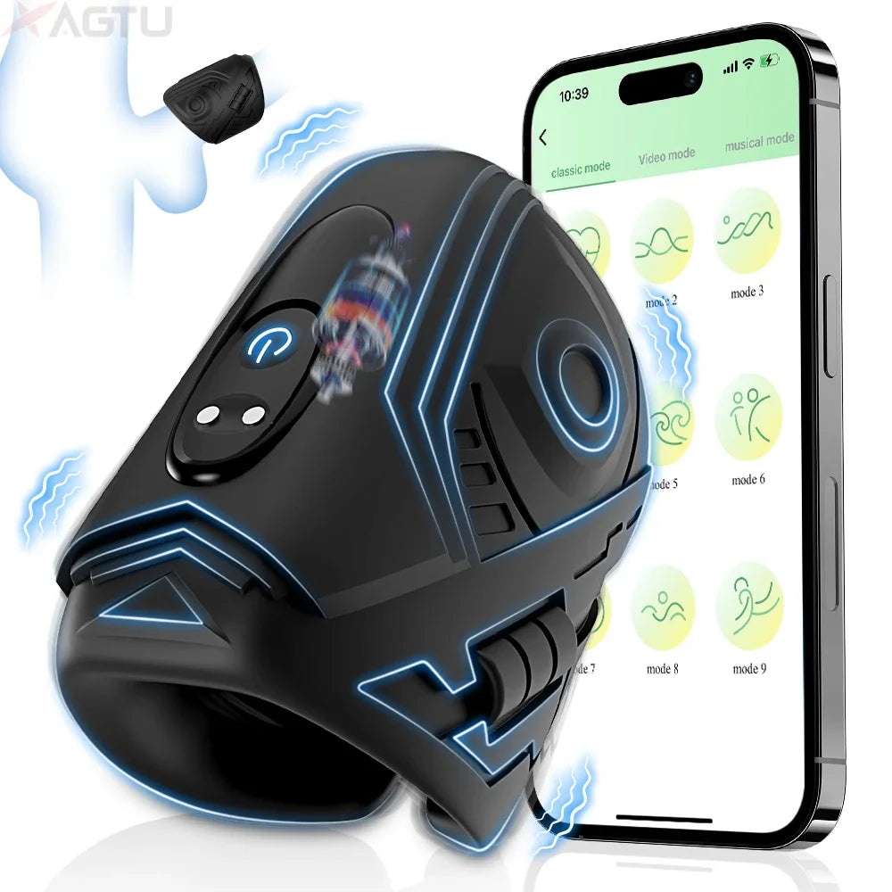 Penis Training Vibrator Tapping Stroker Stimulator Male Masturbator Erotic Toys Glans Trainer Vibration Penis Extender Toys