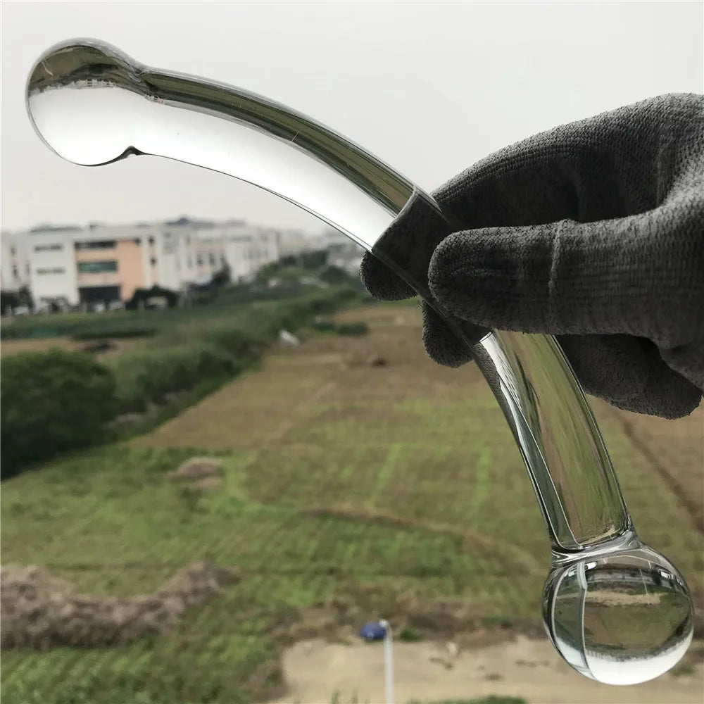 Glass Smooth Dildos Fake Penis Crystal Anal Beads Butt Plug Prostate Massager G Spot Female Masturbation Toys
