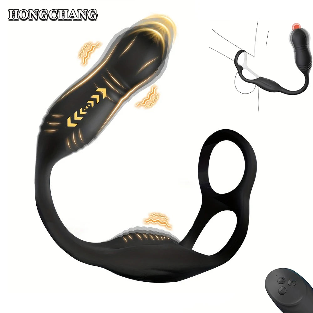 Male Thrusting Prostate Massager Remote Contro Buttplug Vibrator for Men Gay Anal Dildo Prostate Stimulator Sex Toy for Couples