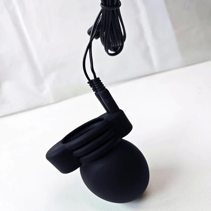 Electro Shock Penis Massager Vibrator Sex Toy for Men Glans Stimulate E-stim Penis Trainer Ring Delayed Ejaculation Penis Sleeve