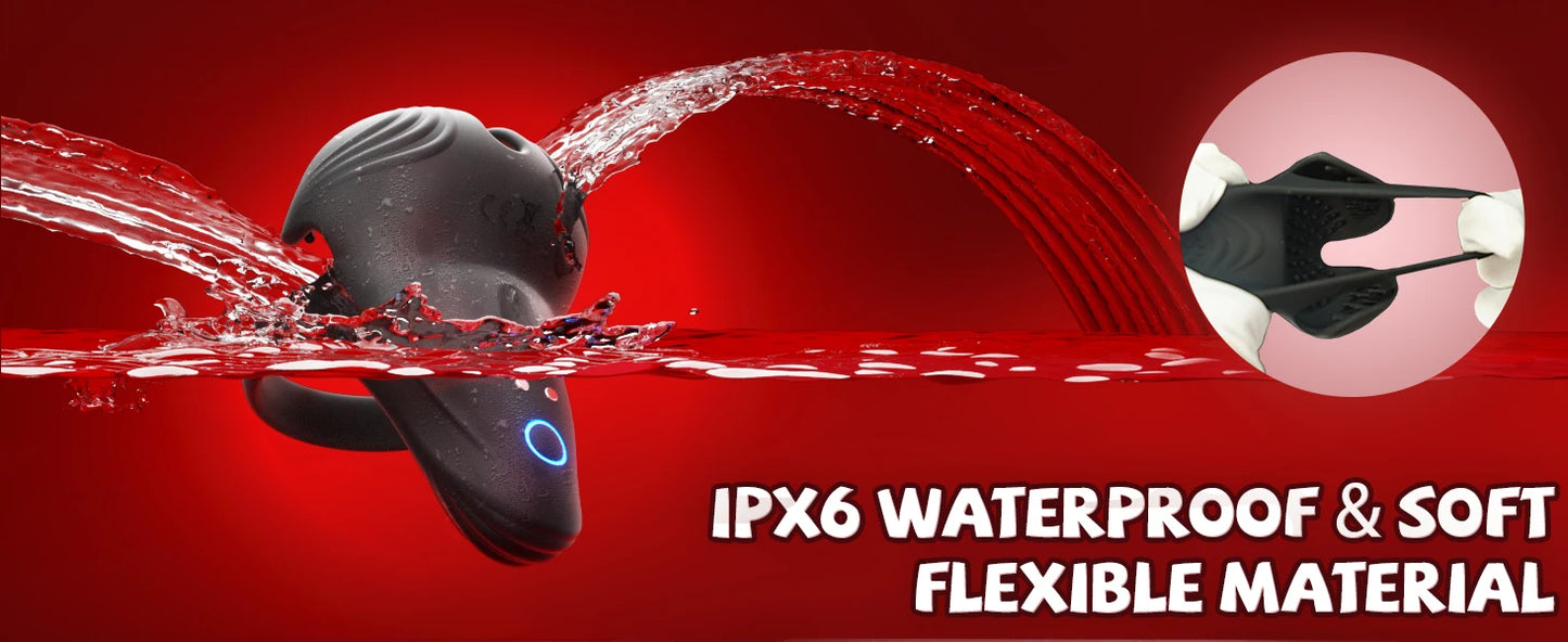 HESEKS Penis Cock Ring Vibrator Sex Toys for Men Testicle Stimulator with 10 Vibrations Male Adult Supplies Sexy Toy for Couples