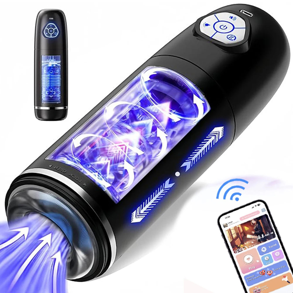 Sex Toys for Men Male Masturbator Automatic Masturbators Cup with 10 Thrusting &Rotating Penis Stimulation Electric Male Stroker