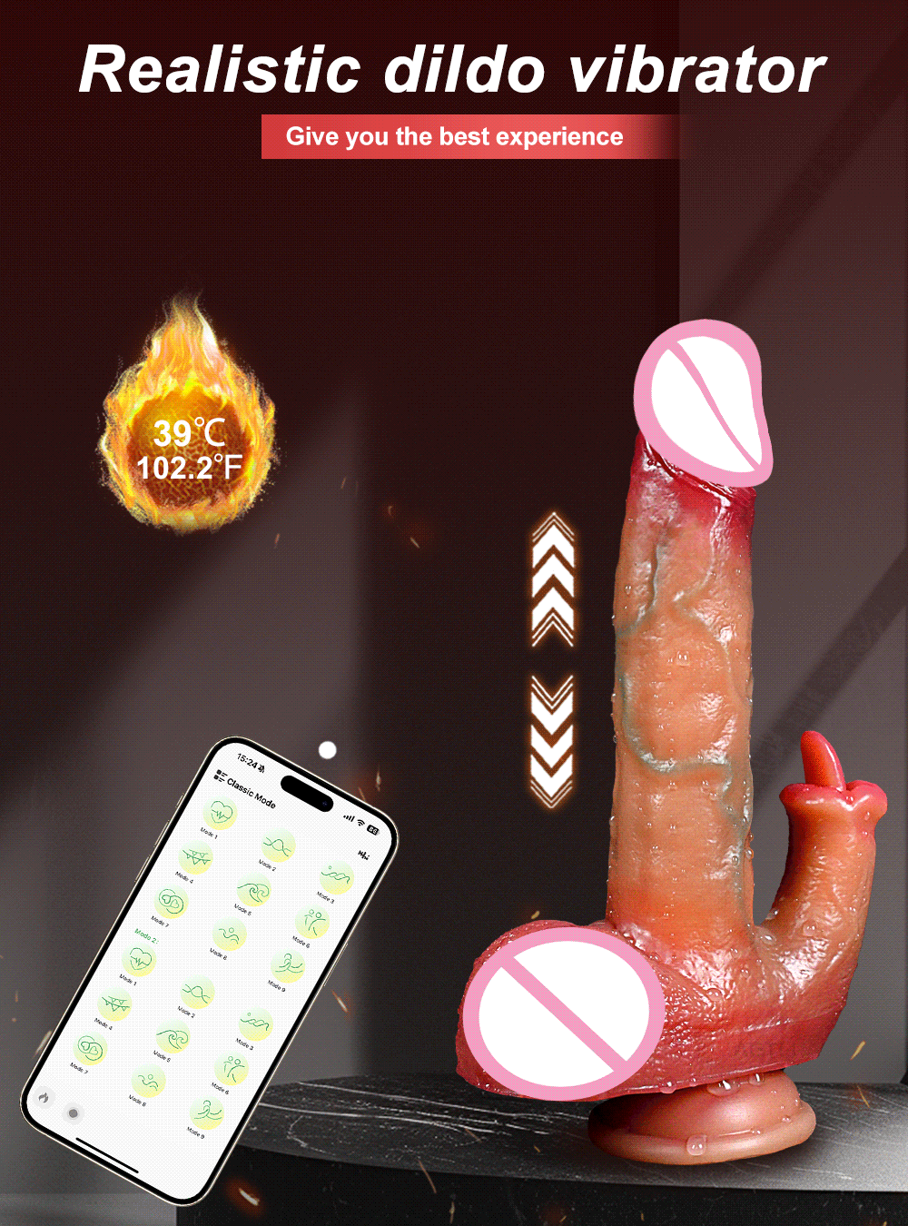 Women's Dildo Penetration Vaginal Anal Vibrator Stimulation Big Penis Vibrator Erotic Toy Long Huge Dildos Women Adult Product