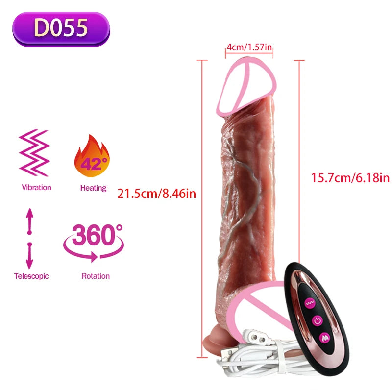 Wireless Vibrator Telescopic Dildos For Women Big Dildo Vibrador Heating Skin Feeling Dick Realistic Penis Large falos Silicone