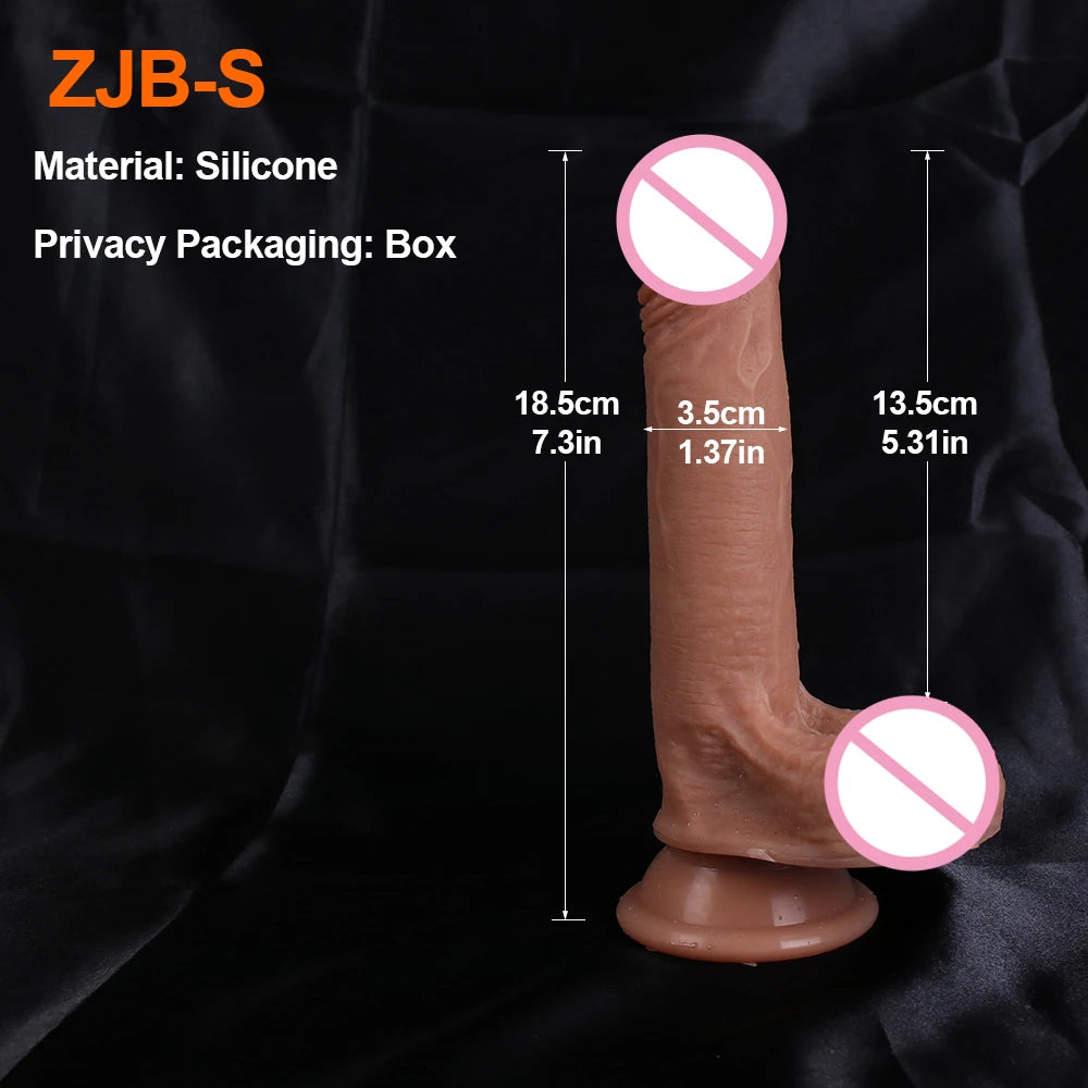 Realistic Dildos for Women Skin Testicles Dildo Anal Vaginal Stimulation Strapon Big Penis Adult Supplies Sex Toys for Woman
