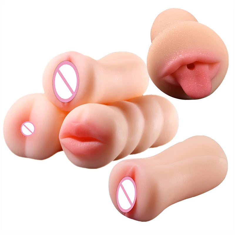Sex Toy for Men 4D Realistic Deep Throat Male Masturbator Silicone Artificial Vagina Mouth Anal Oral Erotic Toy Masturbation Cup