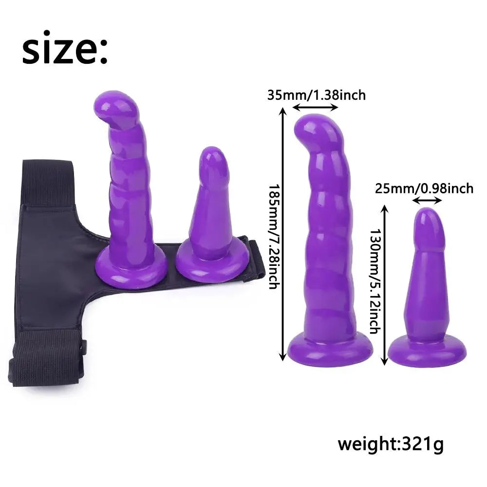 Strap on Realistic Double Dildo Female Chastity Belt  Men Women Gay Dildos Strapon Harness Belt Adult Games Lesbian