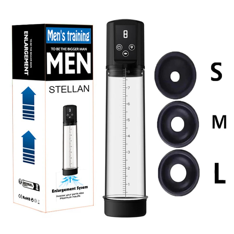 Sex Toys For Men  Powerful Sucking Modes LCD Display Electric Vacuum Penis Enlargement Extend Training Pump For Men Adult Toys