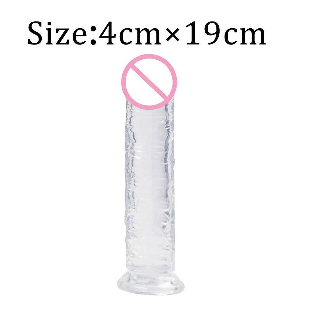 Dildos Jelly Dildo 7 Sizes Transparent Dildos Soft Butt Plug Small Penis Anal Sex Toys Female Masturbator Man Gay Penis