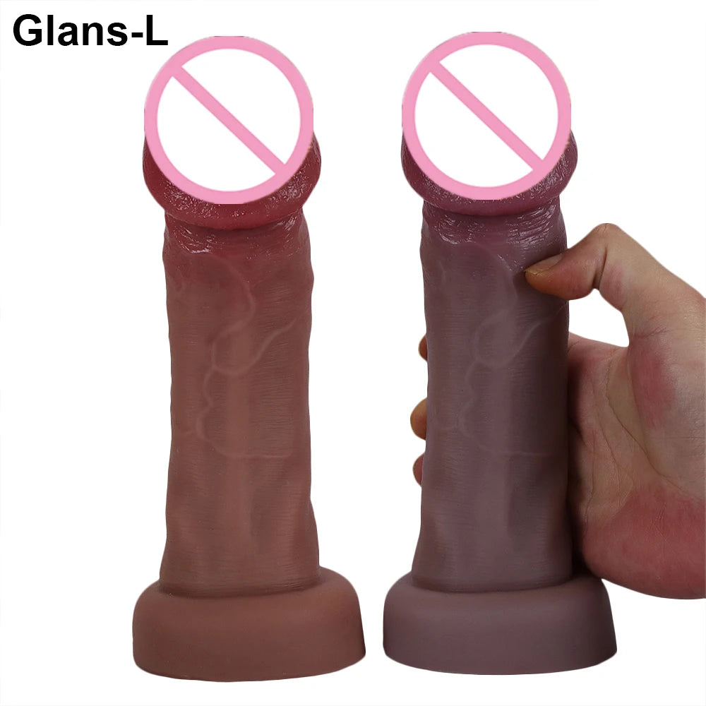 Realistic Dildos Big Glans With Suction Cup Vagina Anal Sex Toys For Woman Strapon Soft Penis Butt Plug Adults Cock Masturbator