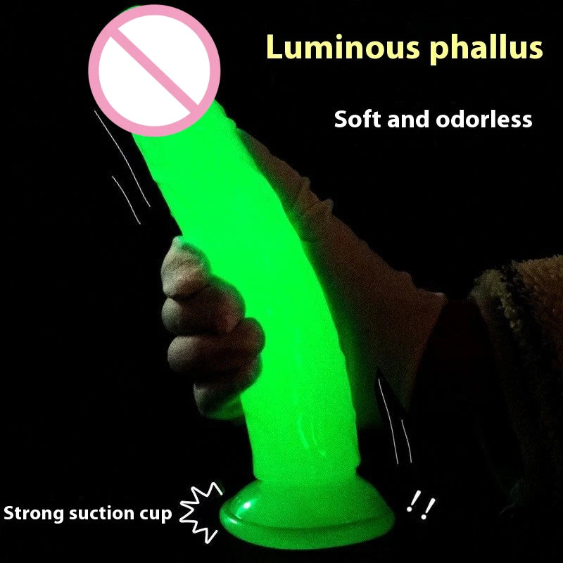 Green Dildos Glow in The Dark Realistic Penis Sex Toys for Women Masturbation Dick Orgasmic G-spot Anal Massager Butt Plug