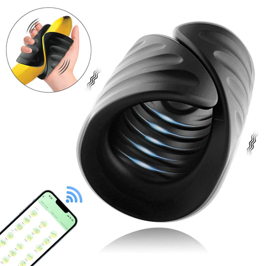 Sex Toys for Men Male Masturbator APP Penis Training Vibrator Vibrating Sex Toy Strokers Glans Trainer Stimulator Sex Machine 18