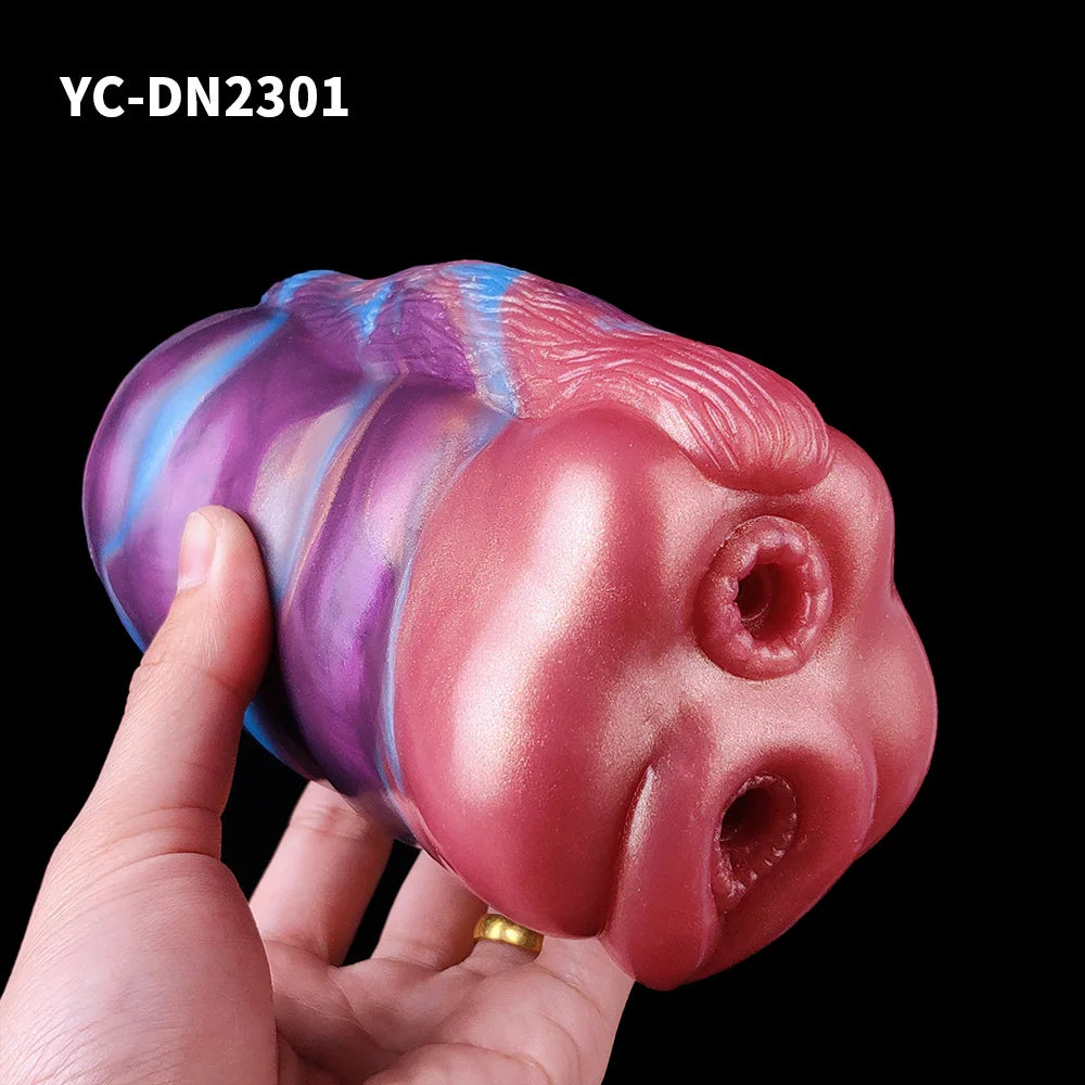 YOCY Men Masturbator Silicone Sex Toy For Adult 18+ Anal Vaginal Dual Channel Penis Stimulator Massager Pussy Fetish