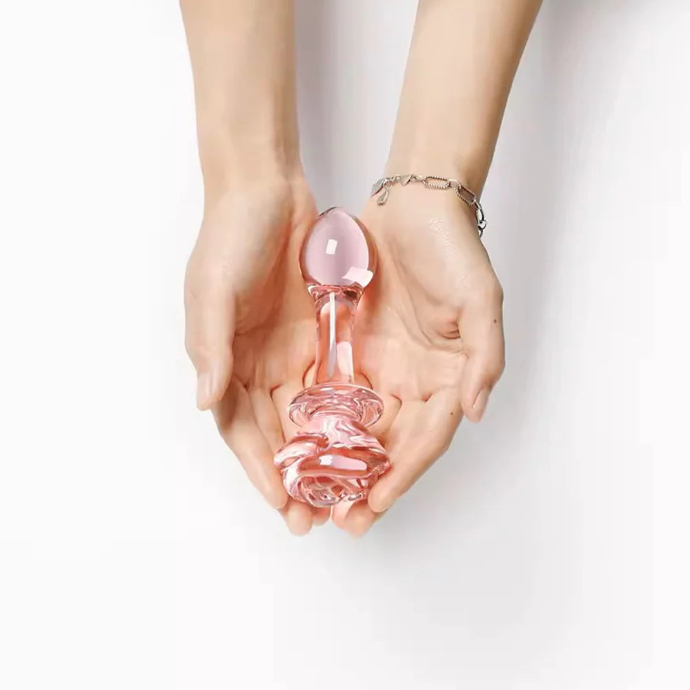 Sex Toy for Women Glass Anal Dildos Long Anal Plug Pink Glass Butt Plug Smooth But Plug Women Masturbation Dildos Female Sex Toy