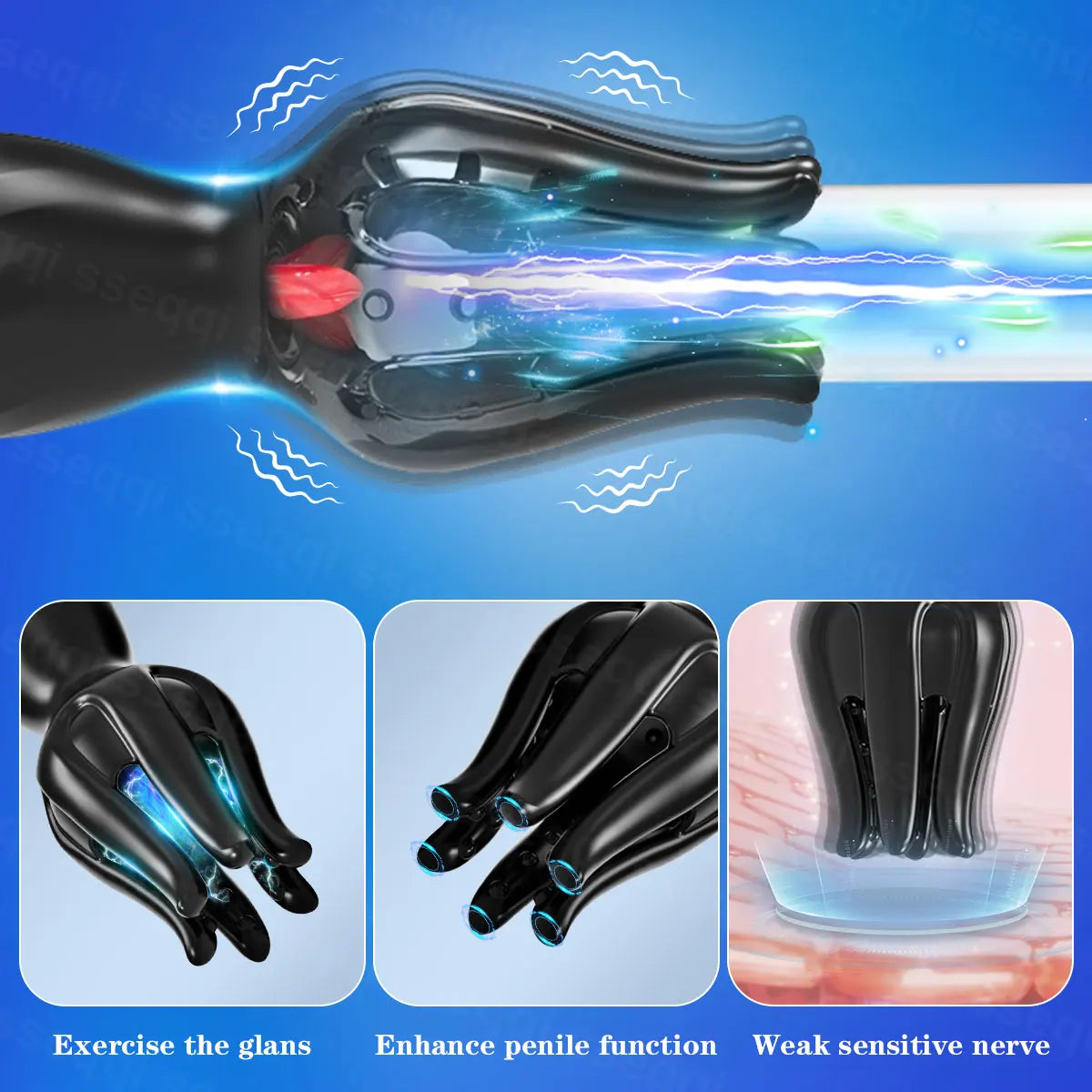 Sex Toys for Men Rechargeable Penis Massager with10 Vibrators Lick Masturbator Pleasure Lasting  Glans Vibrator Adult Product 18