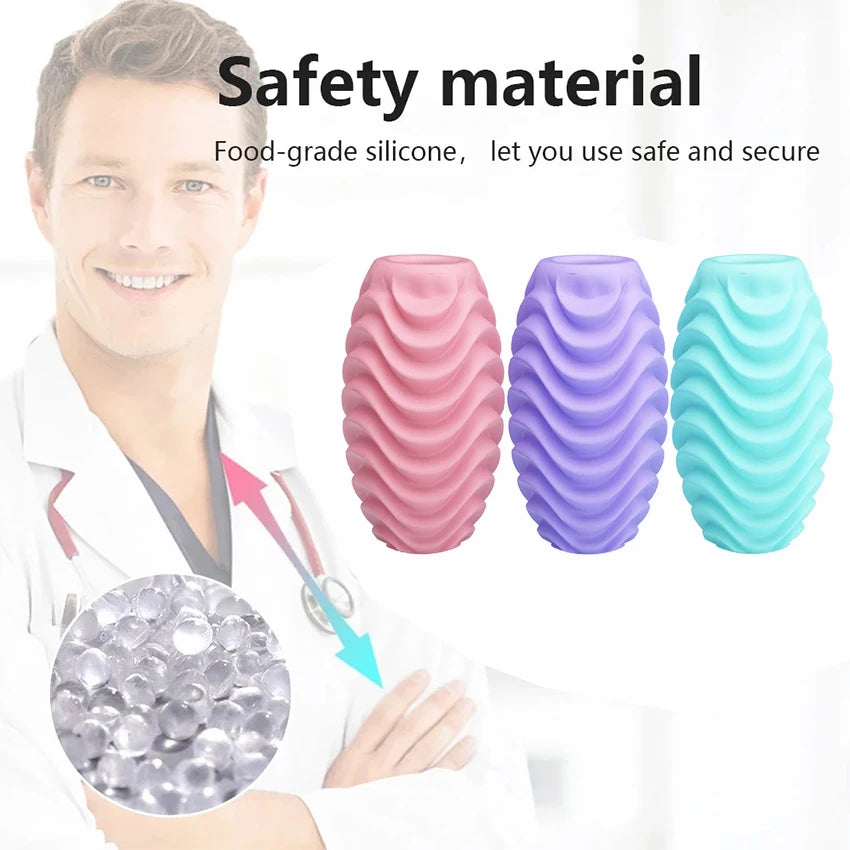 Male Masturbator Egg Erotic Toy for Adultl Silicone Penis Exercise Masturbation Cup Sex Toys for Men Protable Blowjob Sex Shop
