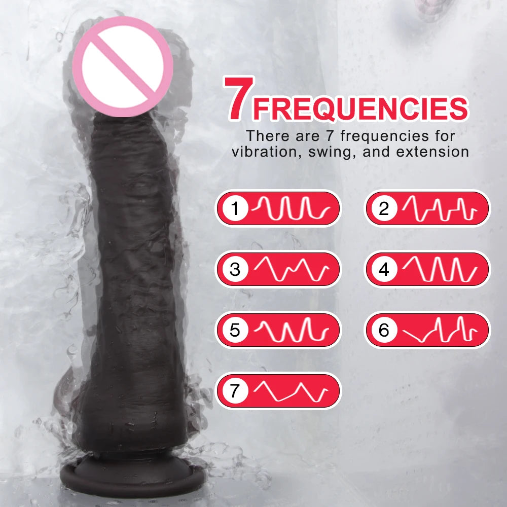 Penis Vibrator Realistic Black Dildo Sex Toy For Woman Telescopic Dick Toy Artificial Penis G Spot Vibator Thrusting Sexy Toy