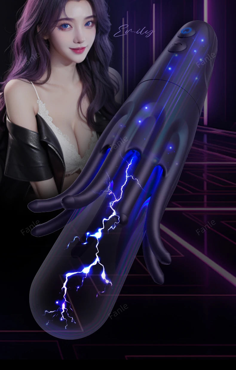 Male Glans Stimulate Massager 10 Modes Penis Delay Trainer Vibrator Rotate Masturbator Automatic Oral Climax Sex Toy For Men