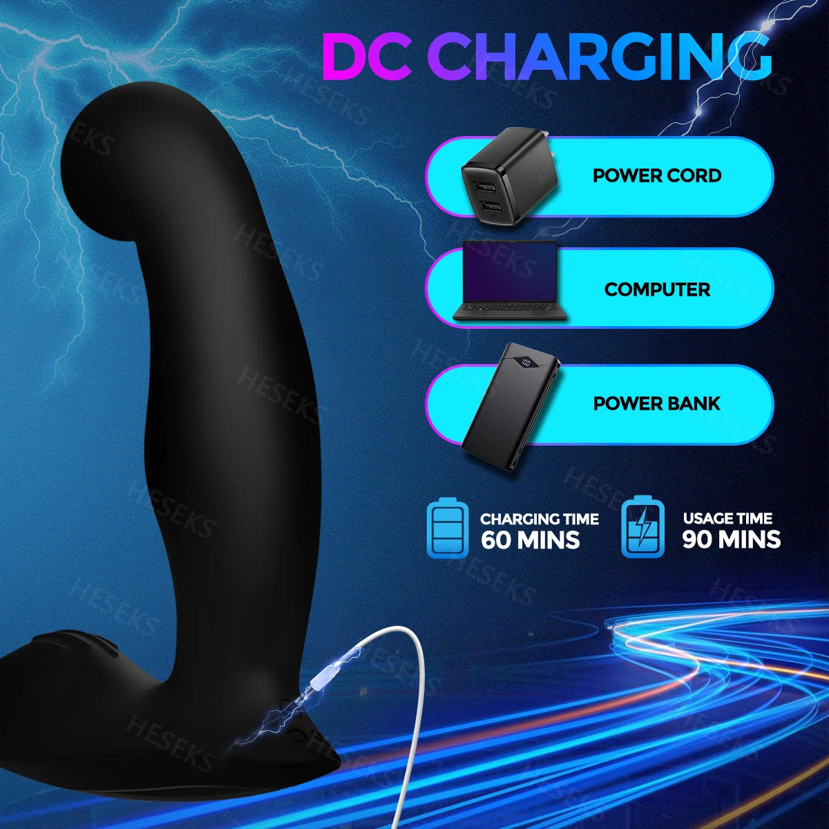 HESEKS Prostate Massager Vibrator Anal Plug Sex Toy for Men Dildo   Vibrating Butt Plug Male Masturbator Adult Goods Couples