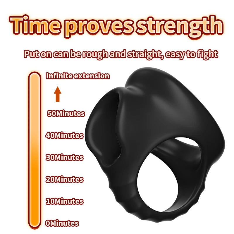 Silicone Penis Cock Ring Delay Ejaculation Erection Chastity Cage Adjustable Scrotum Bondage Lock Cockring Adult Sex Toy for Men