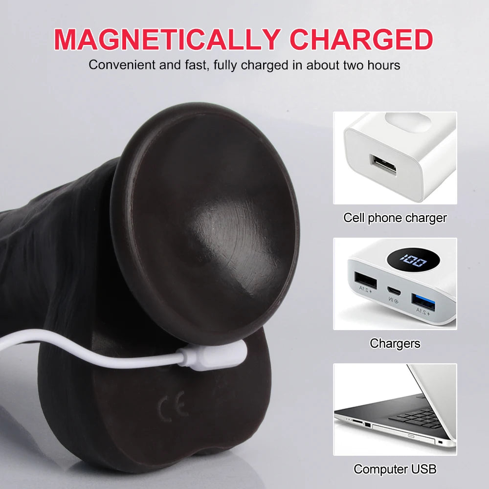 Penis Vibrator Realistic Black Dildo Sex Toy For Woman Telescopic Dick Toy Artificial Penis G Spot Vibator Thrusting Sexy Toy