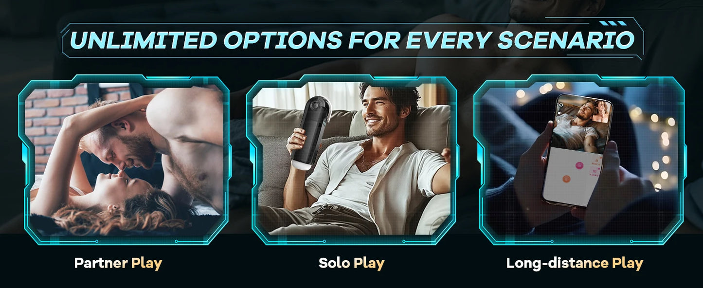 Male Masturbator Mens Sex Toys - Penis Pump Sex Toy for Men, APP Control Adult Toys Pocket Pussy 3D Male Stroker, Visual Blowjob