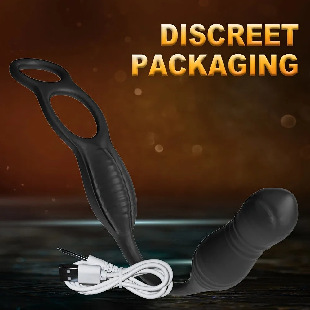 Male Thrusting Prostate Massager Remote Contro Buttplug Vibrator for Men Gay Anal Dildo Prostate Stimulator Sex Toy for Couples