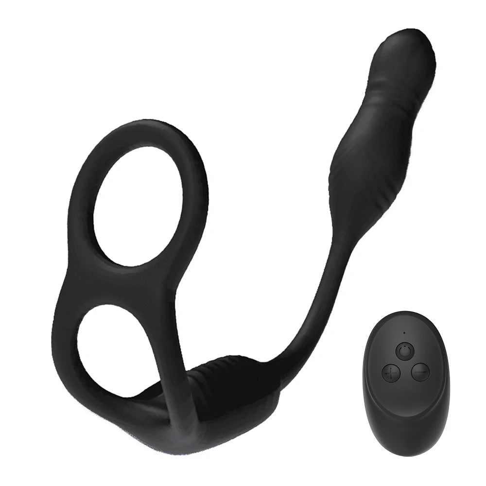 Male Thrusting Prostate Massager Vibrator for Men Gay Anal Plug Delay Ejaculation Wireless Remote Butt Plug Sex Toy for Couples