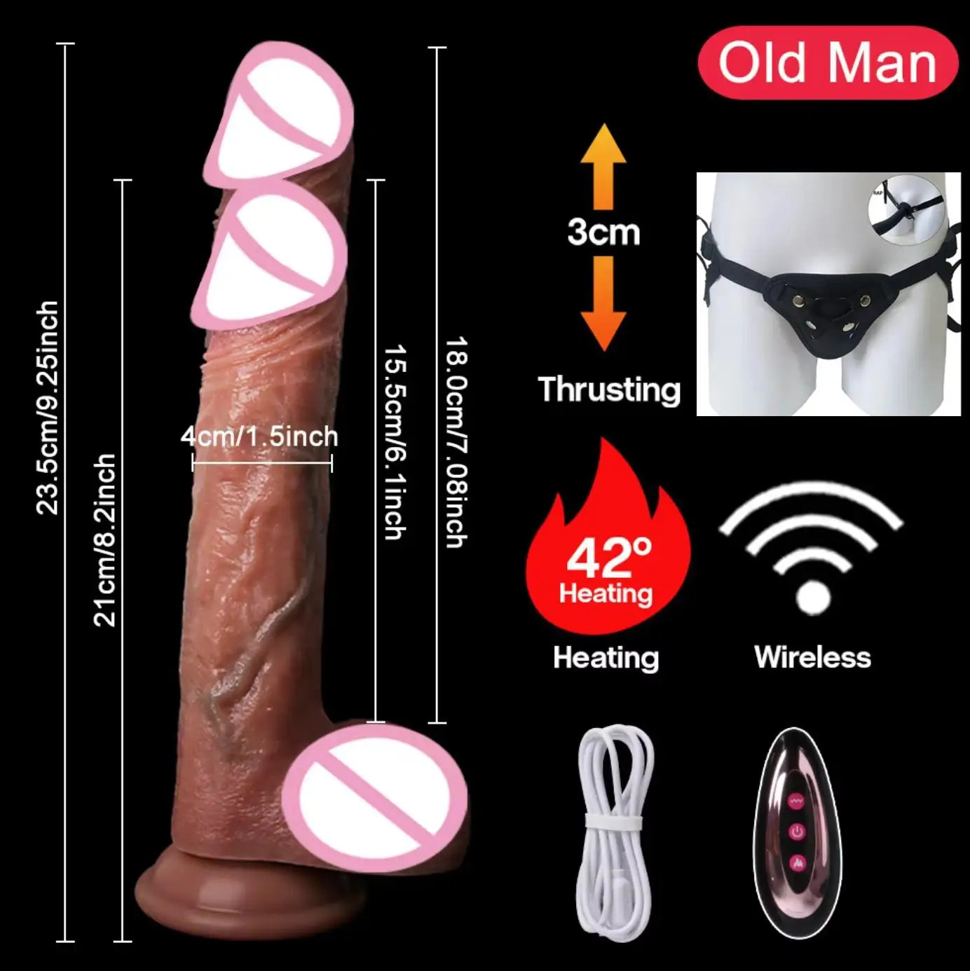 Automatic Thrusting  Wireless Vibrator Telescopic Dildos For Women Big Dildo Vibrador Heating Skin Feeling Realistic Penis 18+