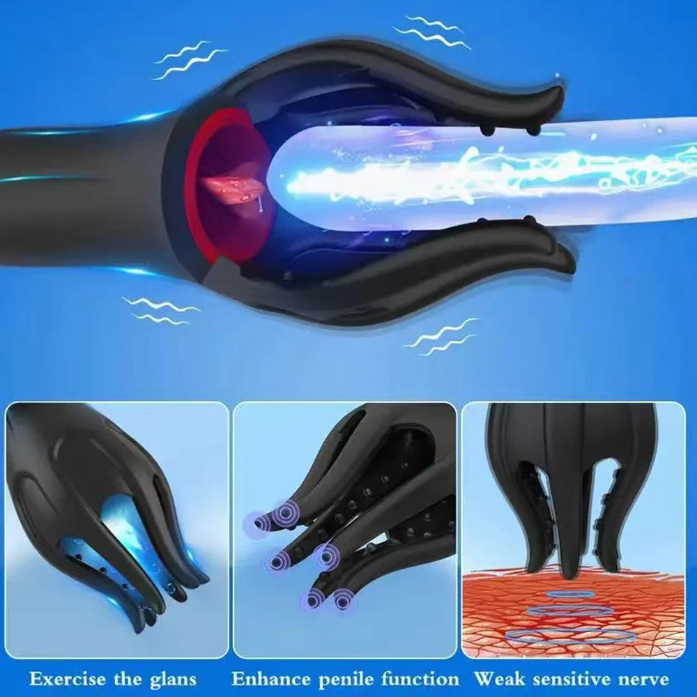 Male Masturbator Male Penis Vibrator for Mens with Tongue Licking Masterbater Adult Sex Toy for Couples Him Gay Women Pleasure