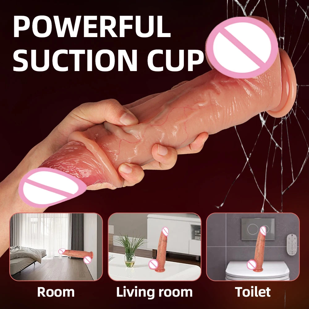 Realistic Dildos for Women Skin Sliding Foreskin Testicles Dildo Anal Vaginal Stimulation Strapon Big Penis Sex Toys for Woman