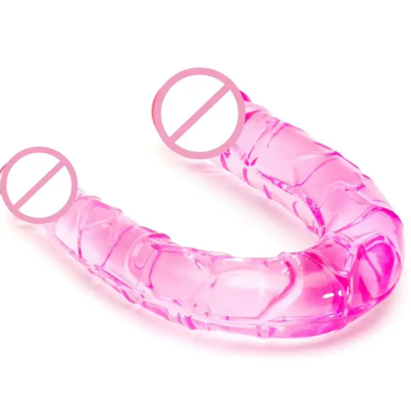 U Double Headed Realistic Dildo Ideal Adult Sex Toy for Women and Lesbians Stimulates Vagina Anus with Lifelike Texture Premium