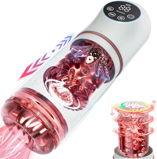 Automatic Male Masturbator Penis Pump Adult Sex Toy for Men Pocket Pussy with 7 Sucking and Thrusting Rotating Licking Stroker