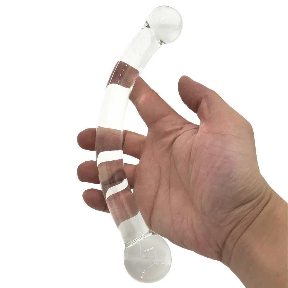 Glass Smooth Dildos Fake Penis Crystal Anal Beads Butt Plug Prostate Massager G Spot Female Masturbation Toys