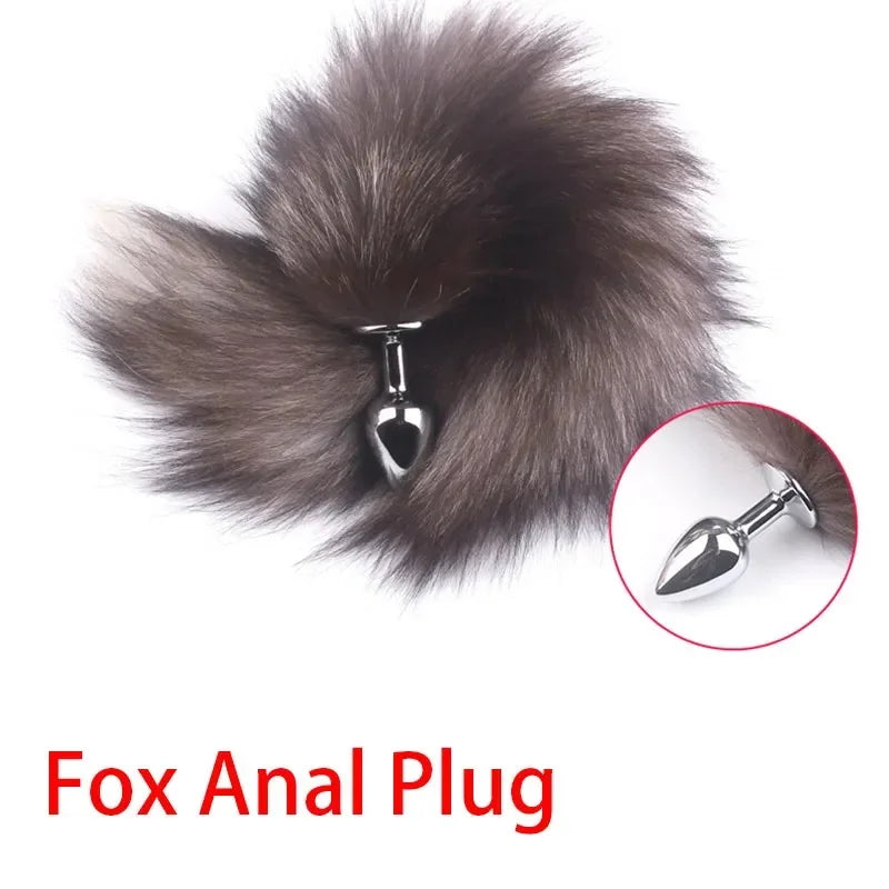Sexy Foxtail Anal Plug Role Play BDSM Sex Toy Men's Prostate Massager Female Male Anal Plug 18+ Couple Flirting Adult Game Props