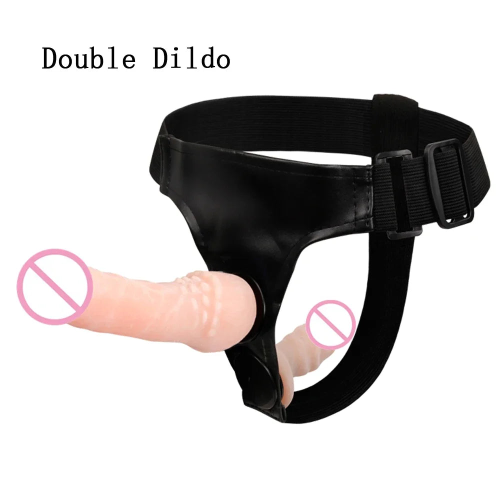Big Double Dildos Strapon Dildo Vibrator for Women Vibrating Strap on Double Dildos for Lesbian Strapon Penis with Harness Belt