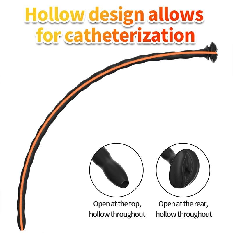 Male Hollow Penis Plug Soft Horse Eye Stimulator Masturbator Sex Toys Urethra Dilator Adult Sex Toy For Men Gay Prostate Massage