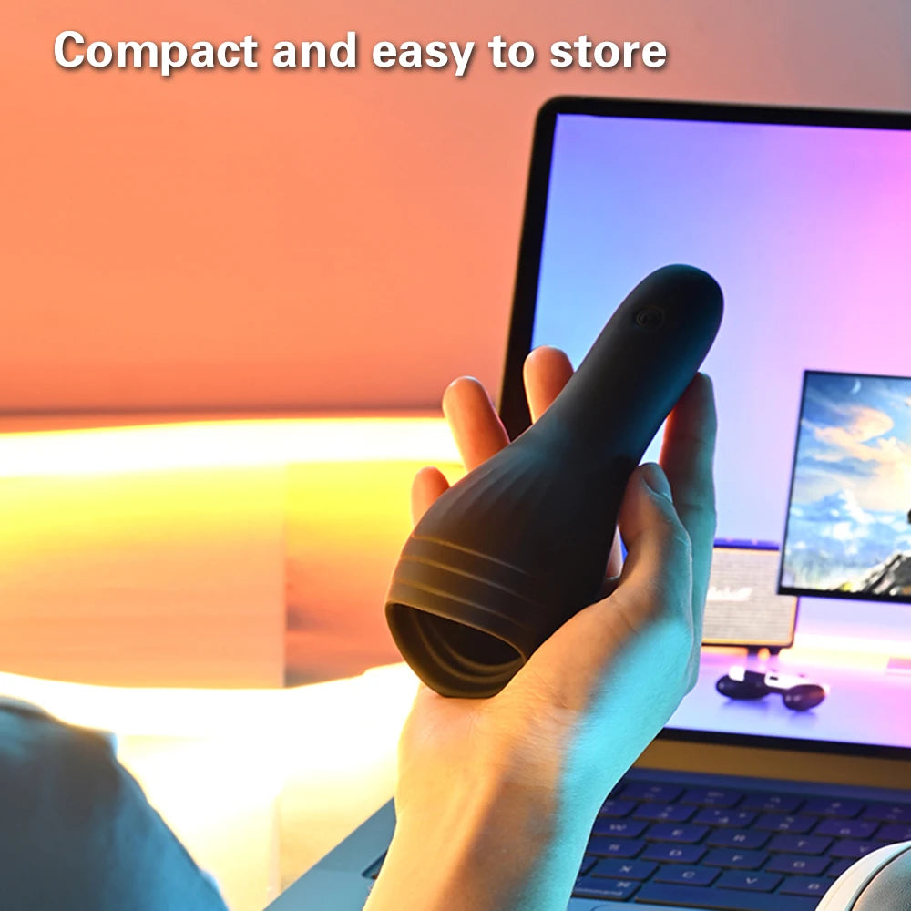 Sex Toys for Men Rechargeable Penis Massager with 10 Vibrators Male Masturbator Delay Lasting Glans Trainer Men's Glans Vibrator