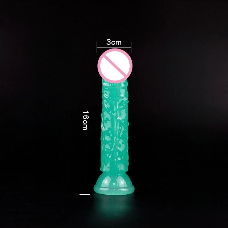 Green Dildos Glow in The Dark Realistic Penis Sex Toys for Women Masturbation Dick Orgasmic G-spot Anal Massager Butt Plug
