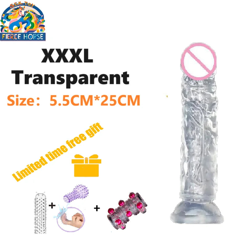 Women Gay Sex Toy ，Dildo for Women，Penis，Cock，Gode，White and Transparent Dildo，Strong Suction Cup，Anal Plug，Easy To Clean，G-spot