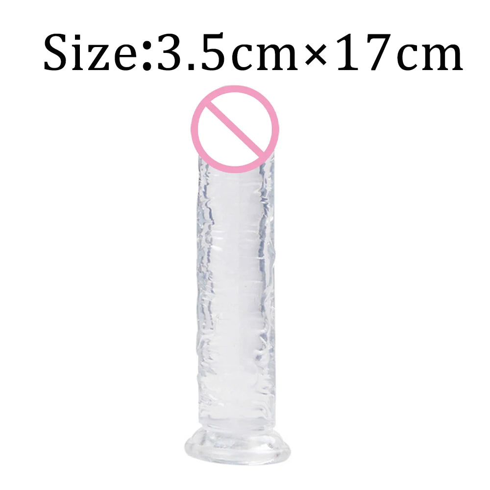 Dildos Jelly Dildo 7 Sizes Transparent Dildos Soft Butt Plug Small Penis Anal Sex Toys Female Masturbator Man Gay Penis