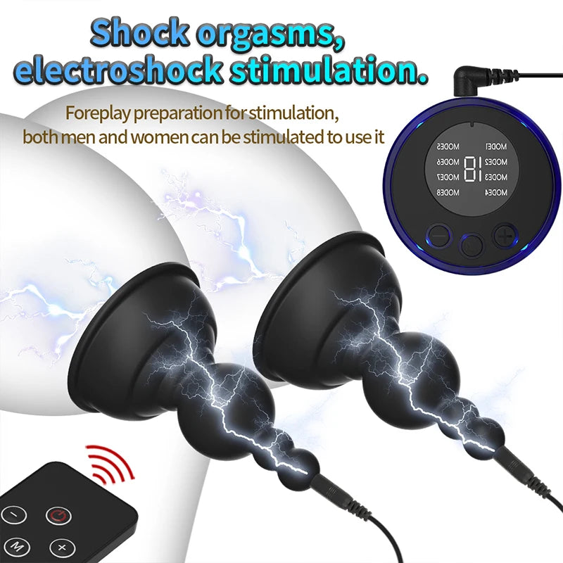 Powerful Breast Pump Sex Toy For Women Men Gay Electric Shock Pulse Breast Pump Vaginal Pump Electro Shock Orgasmic Masturbation