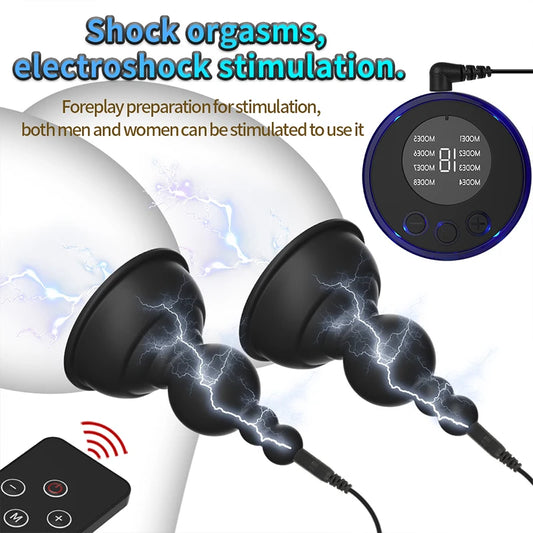 Powerful Breast Pump Sex Toy For Women Men Gay Electric Shock Pulse Breast Pump Vaginal Pump Electro Shock Orgasmic Masturbation