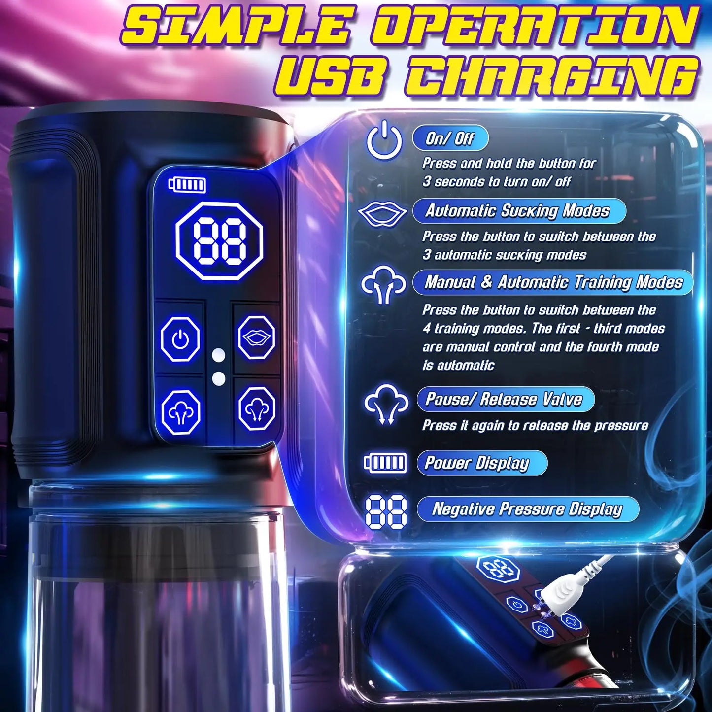 Male sex toy waterproof penis pump - a sex toy penis expander for male erection, an adult toy for male masturbation