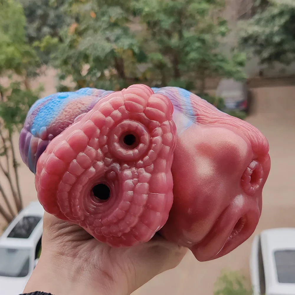 HMYAD Men Masturbator Silicone Sex Toy For Adult 18+ Anal Vaginal Dual Channel Penis Stimulator Massager Pussy Fetish