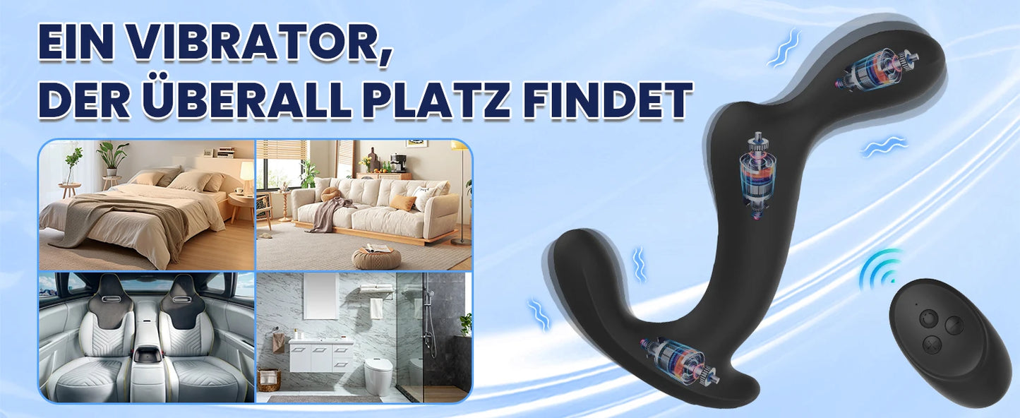 Male Prostate Massager Dildo Vibrator Remote Control Vibrating Anal Plug Delay Ejaculation Penis Ring Sex Toy For Men Couples