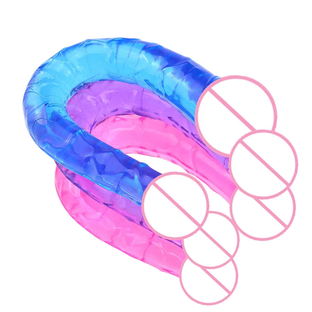 U Double Headed Realistic Dildo Ideal Adult Sex Toy for Women and Lesbians Stimulates Vagina Anus with Lifelike Texture Premium