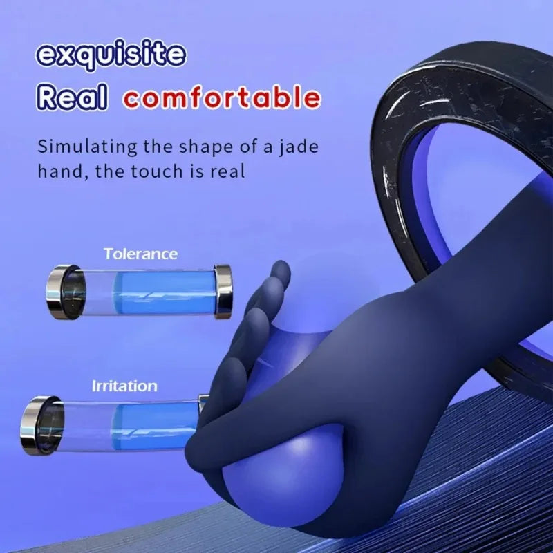 Male Masturbator Vibrating Glans Trainer Penis Massager for Men Lasting Delay Endurance Exercise Sex Toy